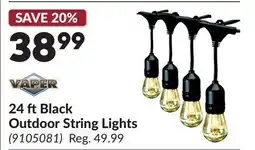 Princess Auto 24 ft Black Outdoor String Lights offer