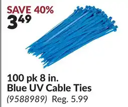 Princess Auto 100 pk 8 in. Blue UV Cable Ties offer