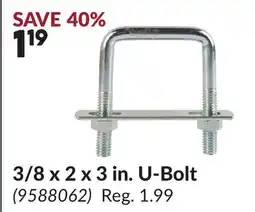 Princess Auto 3/8 x 2 x 3 in. U-Bolt offer