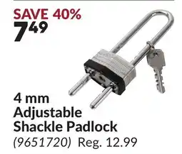 Princess Auto 4 mm Adjustable Shackle Padlock offer