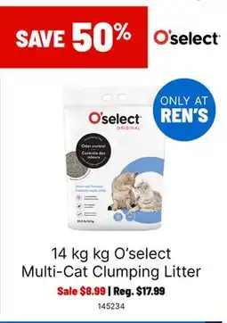 Ren’s Pets Depot O'select Multi-Cat Clumping Litter offer