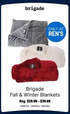 Ren’s Pets Depot Brigade Fall & Winter Blankets offer