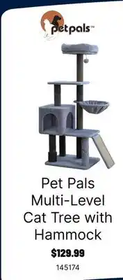 Ren’s Pets Depot Pet Pals Multi-Level Cat Tree with Hammock offer