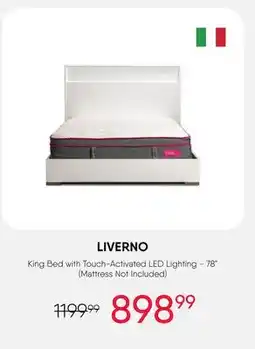 Meubles RD Liverno - King Bed and Headboard with Lights (78) - WHITE offer
