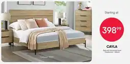 Meubles RD CAYLA Bed with Mattress and Panel Headboard - Natural offer
