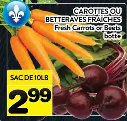 Supermarché PA CAROTTES OU BETTERAVES FRAÎCHES | Fresh Carrots or Beets offer