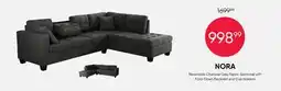 Meubles RD Nora - Reversible Sectional with a Fold-Down Backrest and Cup Holders - Charcoal Grey offer