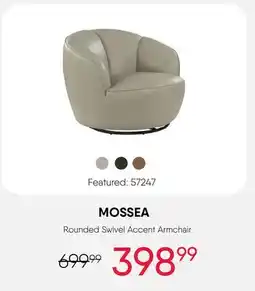 Meubles RD Mossea - Swivel Accent Armchair - Grey offer