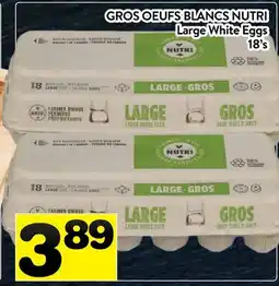 Supermarché PA GROS OEUFS BLANC NUTRI | Large White Eggs offer