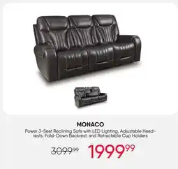Meubles RD Monaco - Power Reclining Sofa with Adjustable Headrests offer