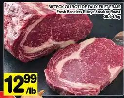 Supermarché PA BIFTECK OU RÔTI DE FAUX FILET FRAIS | Fresh Boneless Ribeye Steak or Roast offer