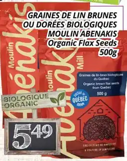 Supermarché PA GRAINES DE LIN BRUNES OU DORÉES BIOLOGIQUES MOULIN ABENAKIS | Organic Flax Seeds offer