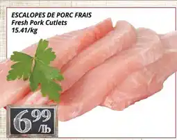 Supermarché PA ESCALOPES DE PORC FRAIS | Fresh Pork Cutlets offer