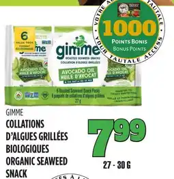 Marches Tau COLLATIONS D'ALGUES GRILLÉES BIOLOGIQUES GIMME offer