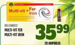 Marches Tau BIO LONRECO MULTI-VIT FER offer