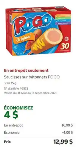 Costco Pogo saucisses sur bâtonnets offer