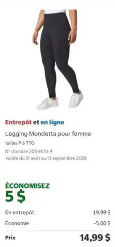 Costco Mondetta legging pour femme offer