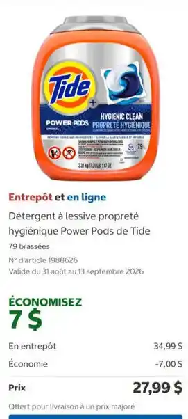 Tide detergent à lessive propreté hygiénique Power Pods
