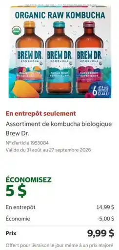Costco Brew Dr. organic raw kombucha offer