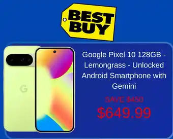 Google Pixel 10 128GB - Lemongrass