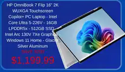 Best Buy Hp omnibook 7 flip 16" 2k wuxga touchscreen copilot+ pc laptop offer