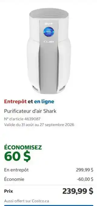 Shark purificateur d'air