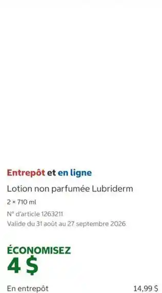 Lubriderm lotion non parfumée
