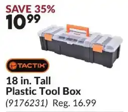 Princess Auto Tactix 18 in. Tall Plastic Tool Box offer