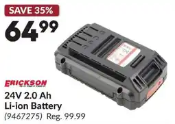 Princess Auto Erickson 24V 2.0 Ah Li-ion Battery offer