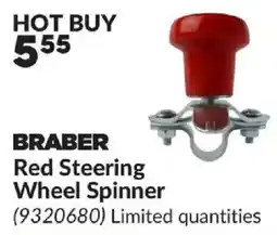 Princess Auto Braber red steering wheel spinner offer