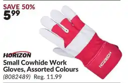 Princess Auto Horizon Small Cowhide Work Gloves, Assorted Colours offer