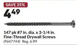 Princess Auto Fine-Thread Drywall Screws offer