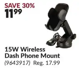Princess Auto 15w wireless dash phone mount offer