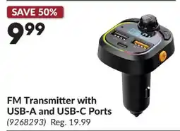 Princess Auto FM Transmitter with USB-A and USB-C Ports offer