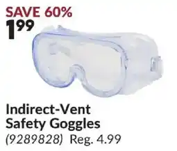 Princess Auto Indirect-Vent Safety Goggles offer