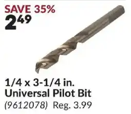 Princess Auto Universal Pilot Bit offer