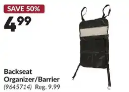 Princess Auto Backseat Organizer/Barrier offer