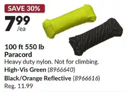 Princess Auto Paracord offer