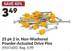 Princess Auto Non-Washed Powder-Actuated Drive Pins offer