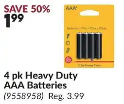 Princess Auto 4 pk Heavy Duty AAA Batteries offer