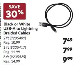 Princess Auto USB-A to Lightning Braided Cables offer