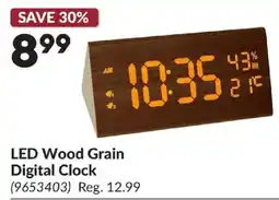 Princess Auto LED Wood Grain Digital Clock offer