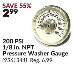 Princess Auto Pressure Washer Gauge offer