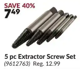 Princess Auto 5 pc Extractor Screw Set offer