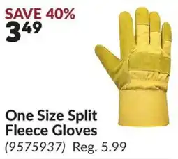 Princess Auto One Size Split Fleece Gloves offer