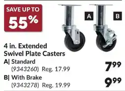 Princess Auto 4 in. Extended Swivel Plate Casters offer