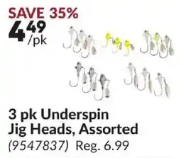 Princess Auto 3 pk Underspin Jig Heads, Assorted offer