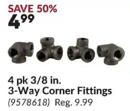 Princess Auto 3-Way Corner Fittings offer