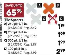 Princess Auto Tile Spacers offer