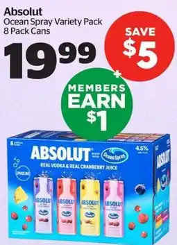 Calgary Co-op Absolut ocean spray variety pack offer